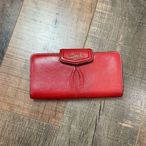 Coach Red Leather Wallet